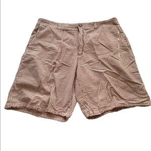 Izod Saltwater Collection shorts striped button/zip back/front pockets size 36